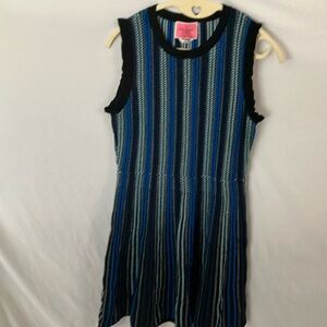 Kate Spade: Striped Blue & Black Dress- M